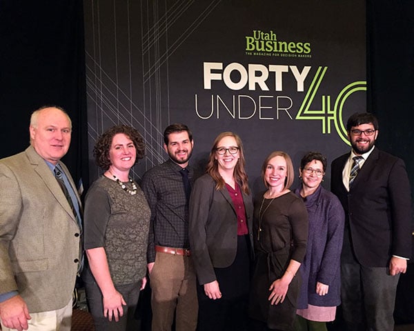 Paige Frame and McMul team members at Forty Under 40 awards event